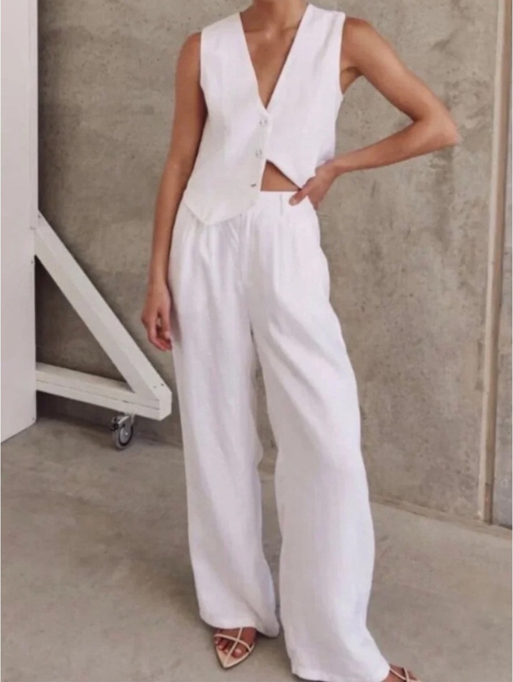 NWT Dissh NORAH WHITE LINEN PANT 2